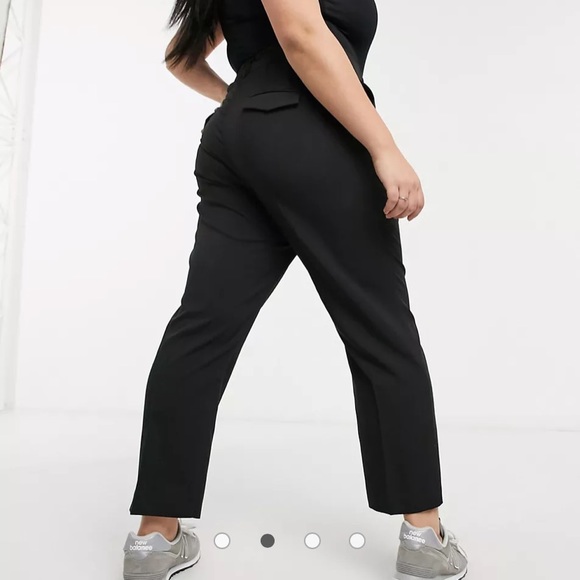 ASOS DESIGN Curve tailored smart mix & match cigarette pants in black - Picture 2 of 5
